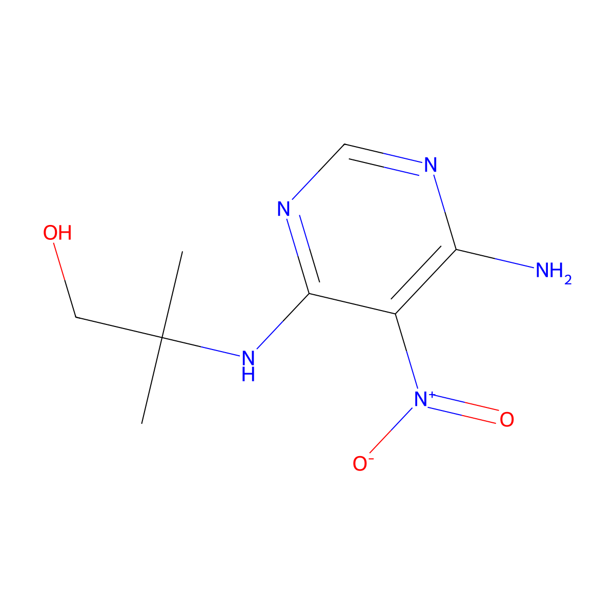 2-[(6-Amino-5-nitropyrimidin-4-yl)amino]-2-methylpropan-1-ol molecular structure, CAS 450344-74-8