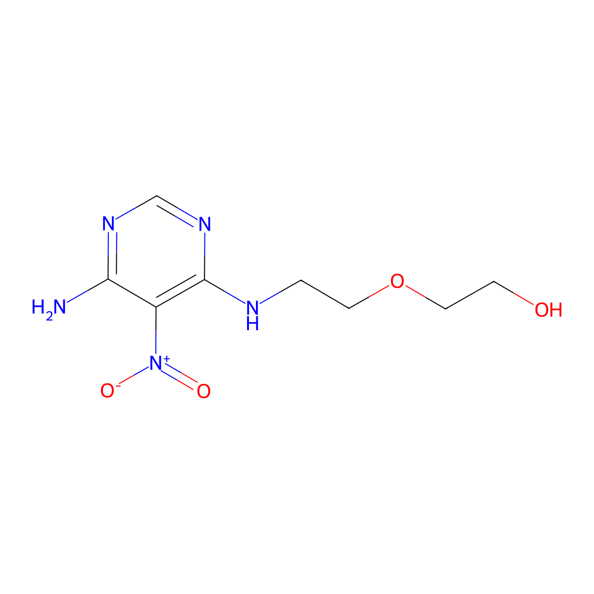 2-(2-((6-Amino-5-nitropyrimidin-4-yl)amino)ethoxy)ethanol molecular structure, CAS 450344-75-9