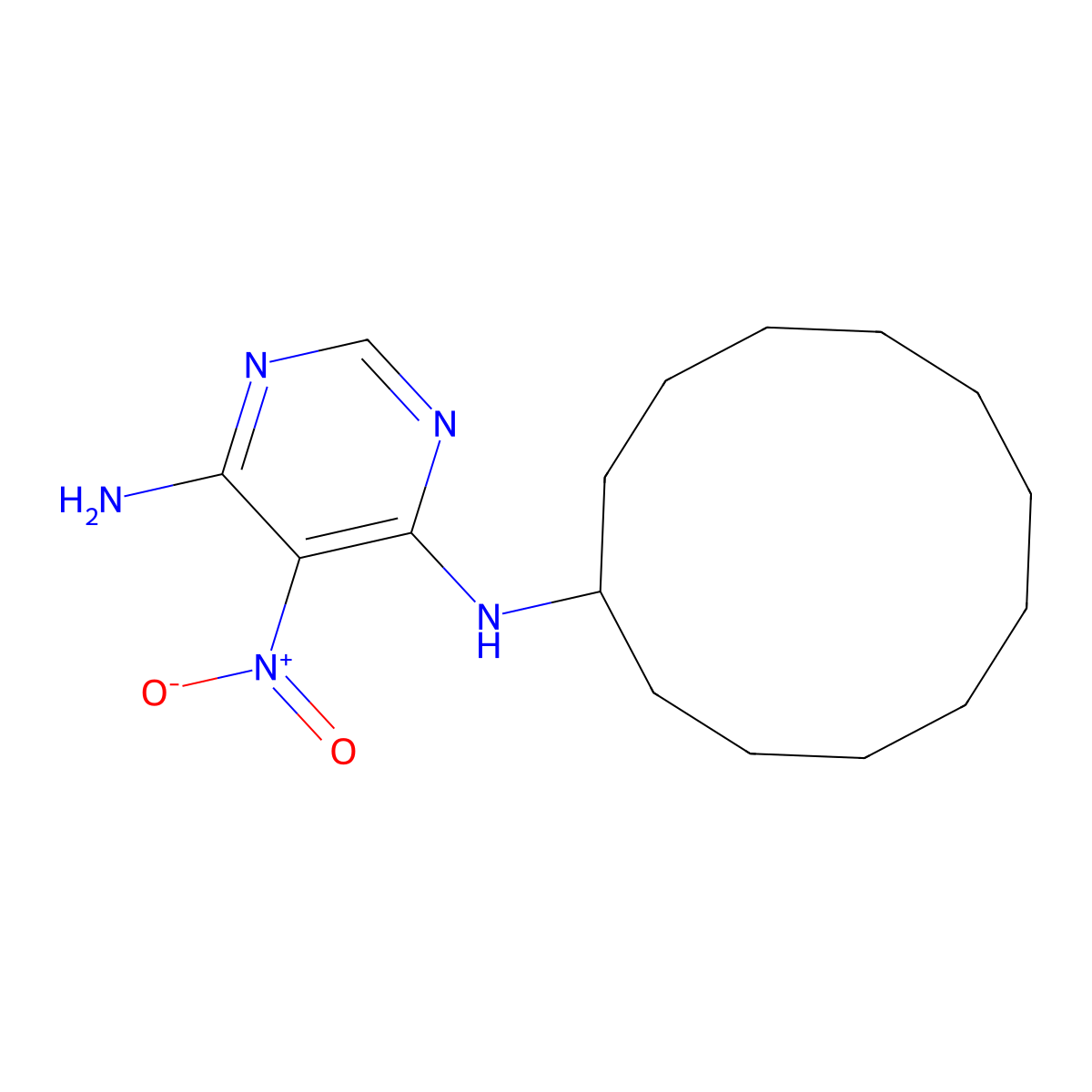 N4-cyclododecyl-5-nitropyrimidine-4,6-diamine molecular structure, CAS 450344-86-2
