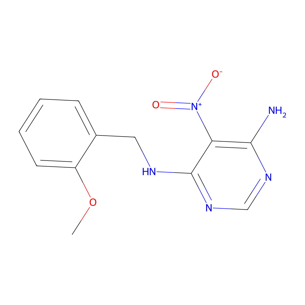 N4-(2-methoxybenzyl)-5-nitropyrimidine-4,6-diamine molecular structure, CAS 450344-89-5