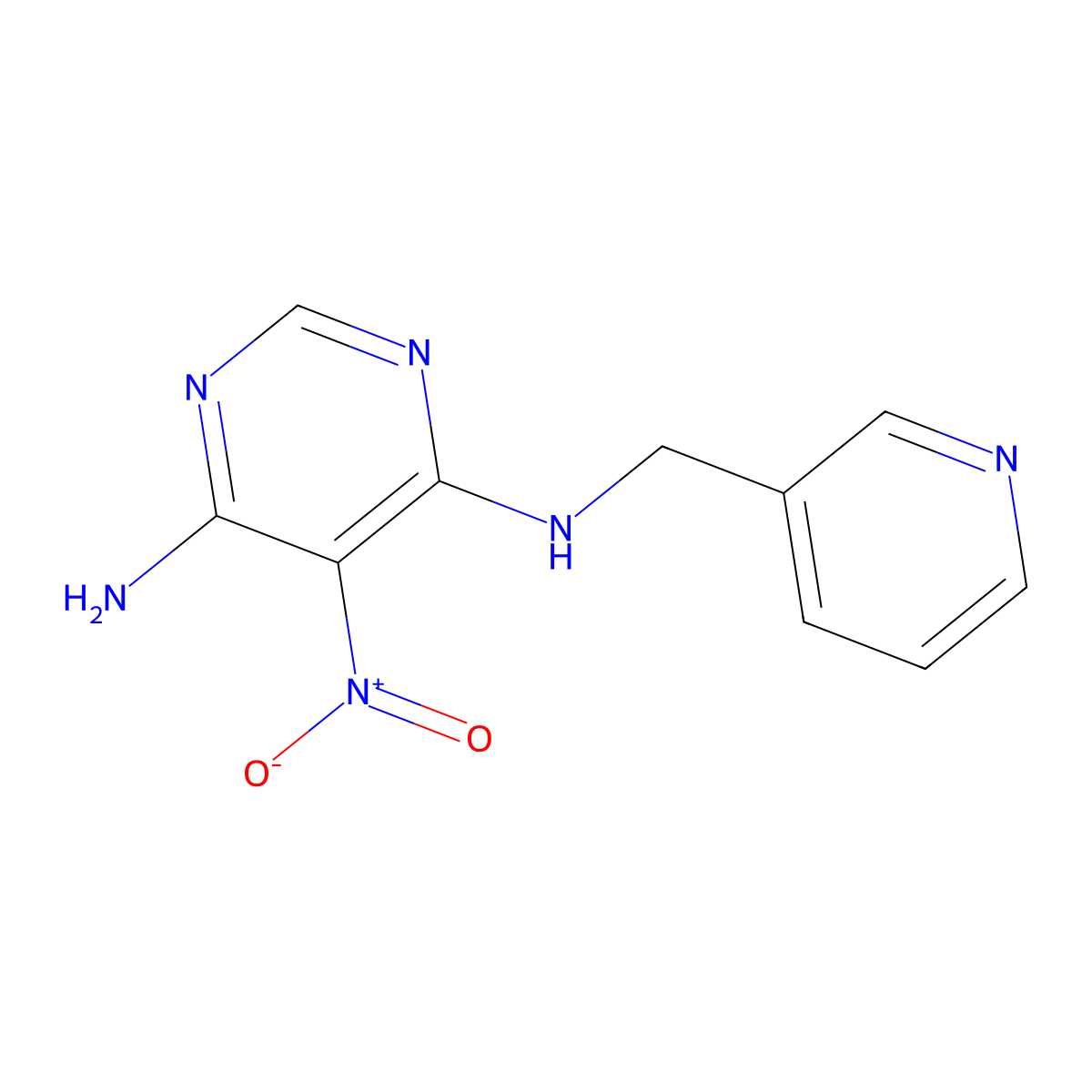 5-nitro-N4-(pyridin-3-ylmethyl)pyrimidine-4,6-diamine molecular structure, CAS 450344-92-0