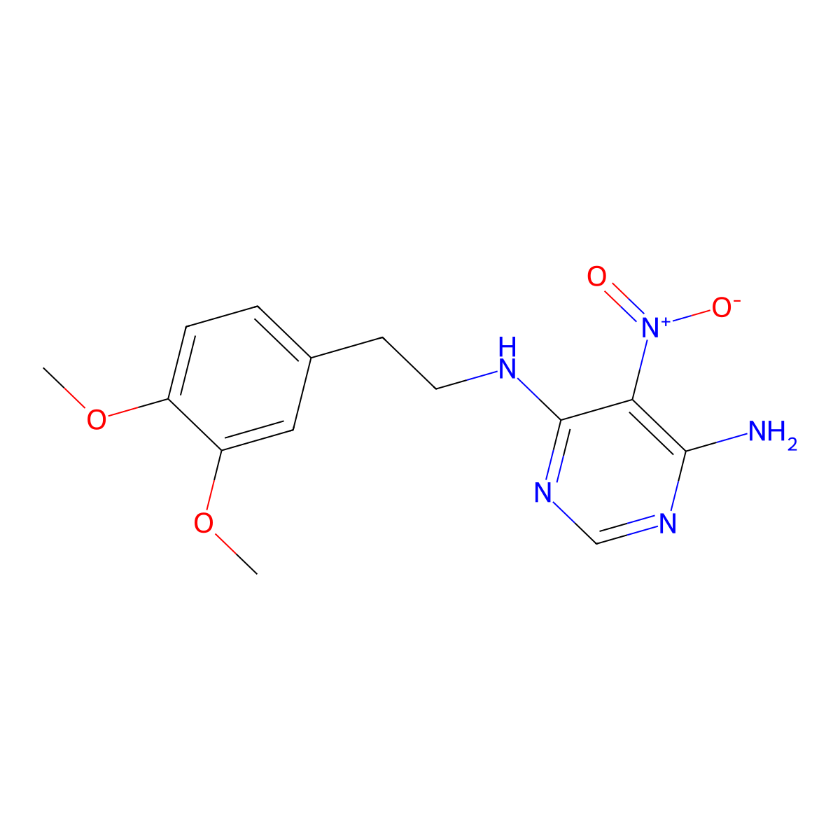 N-[2-(3,4-dimethoxyphenyl)ethyl]-5-nitropyrimidine-4,6-diamine molecular structure, CAS 450344-96-4
