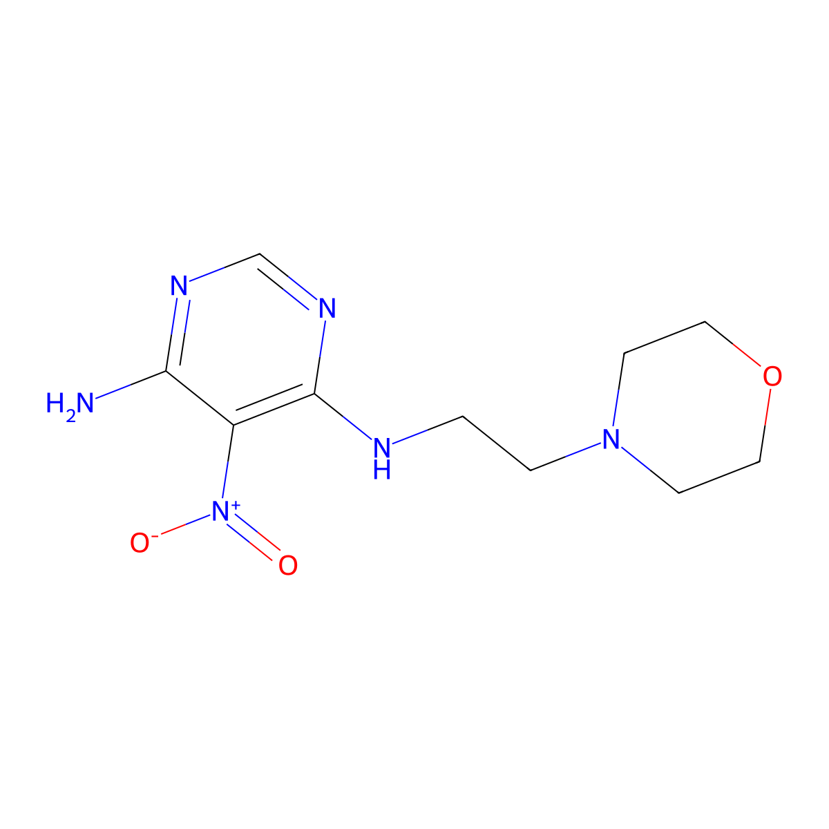 N4-(2-morpholinoethyl)-5-nitropyrimidine-4,6-diamine molecular structure, CAS 450344-98-6