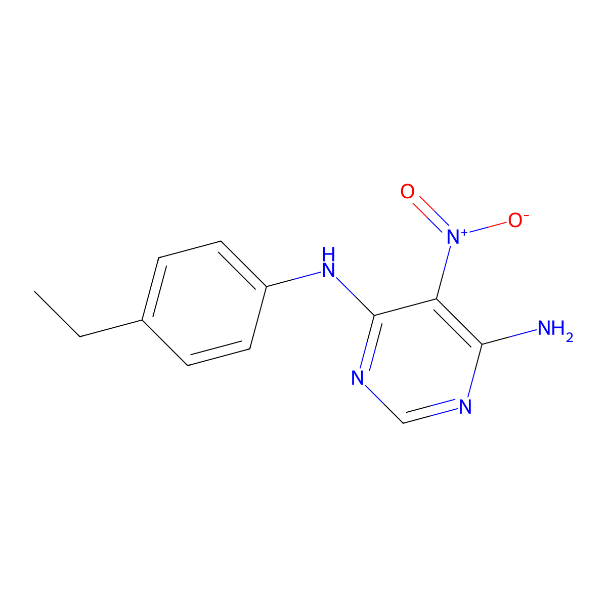 N4-(4-ethylphenyl)-5-nitropyrimidine-4,6-diamine molecular structure, CAS 450345-03-6
