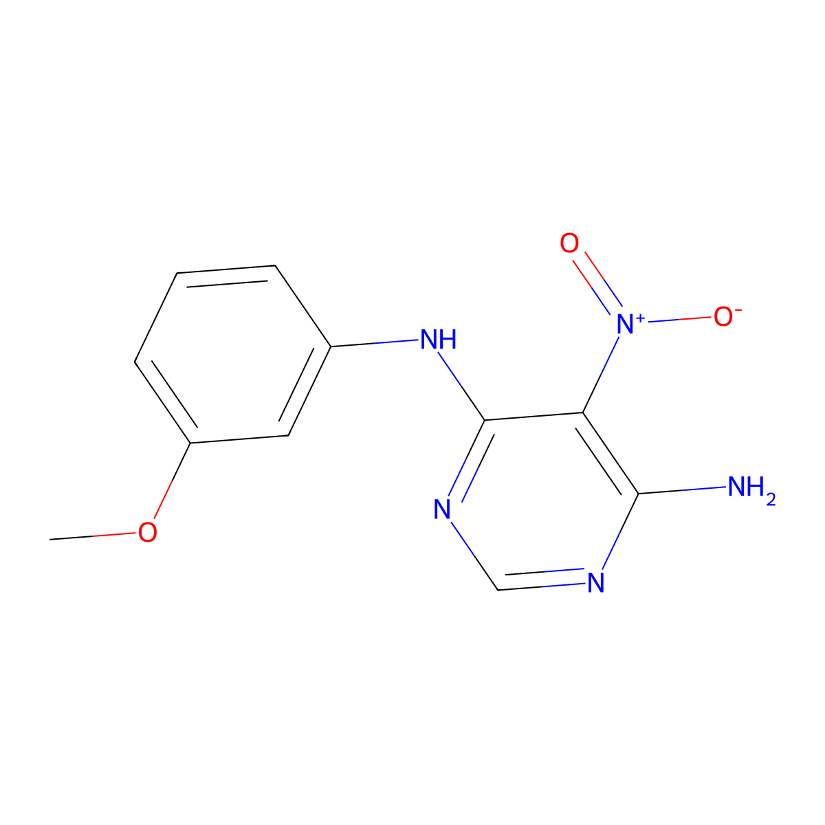 N-(3-methoxyphenyl)-5-nitropyrimidine-4,6-diamine molecular structure, CAS 450345-07-0