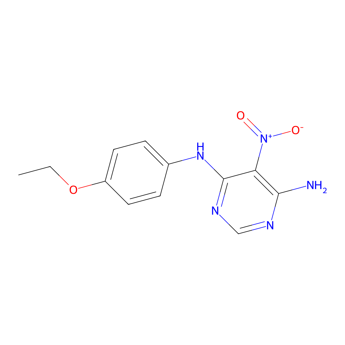 N4-(4-ethoxyphenyl)-5-nitropyrimidine-4,6-diamine molecular structure, CAS 450345-09-2