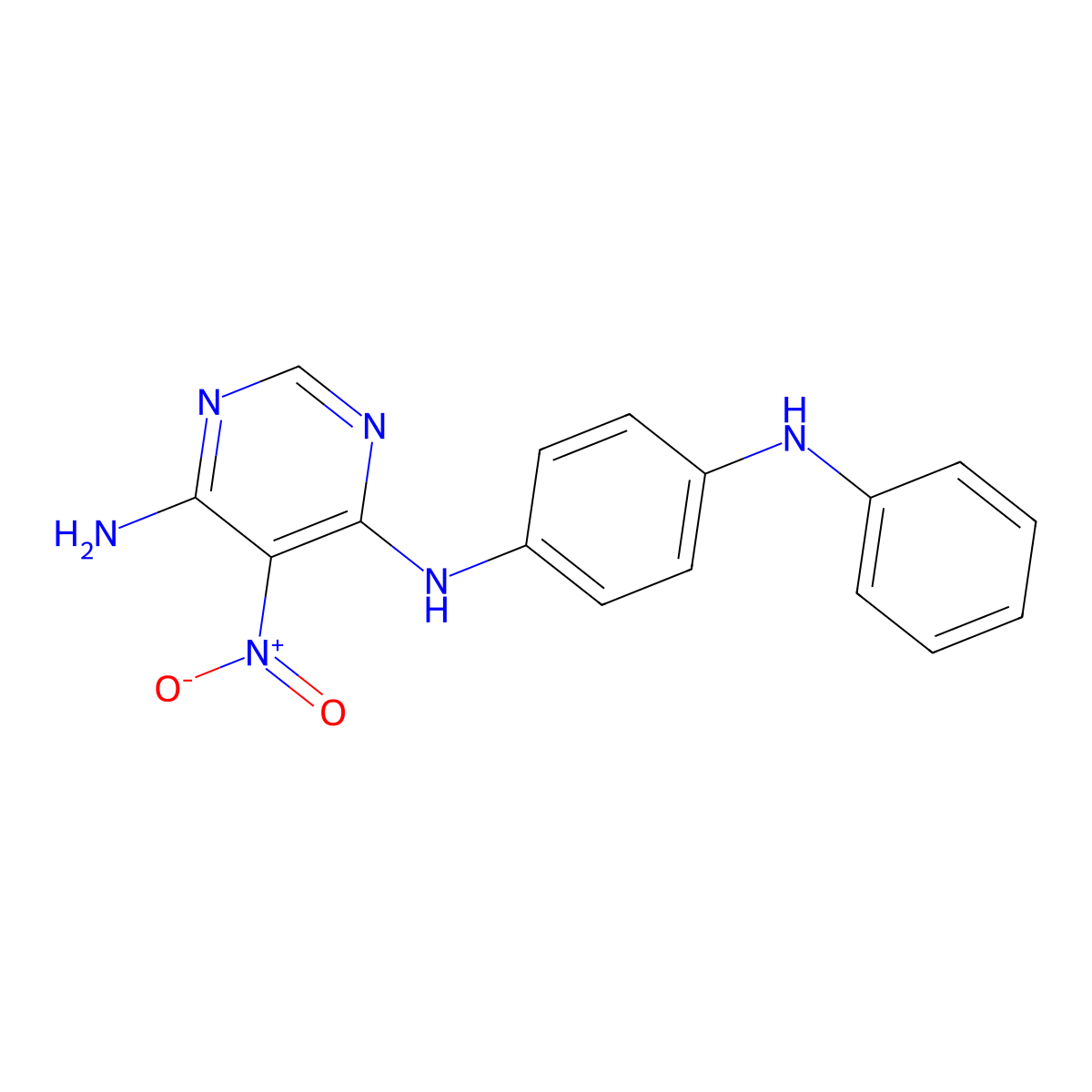 4-N-(4-anilinophenyl)-5-nitropyrimidine-4,6-diamine molecular structure, CAS 450345-20-7