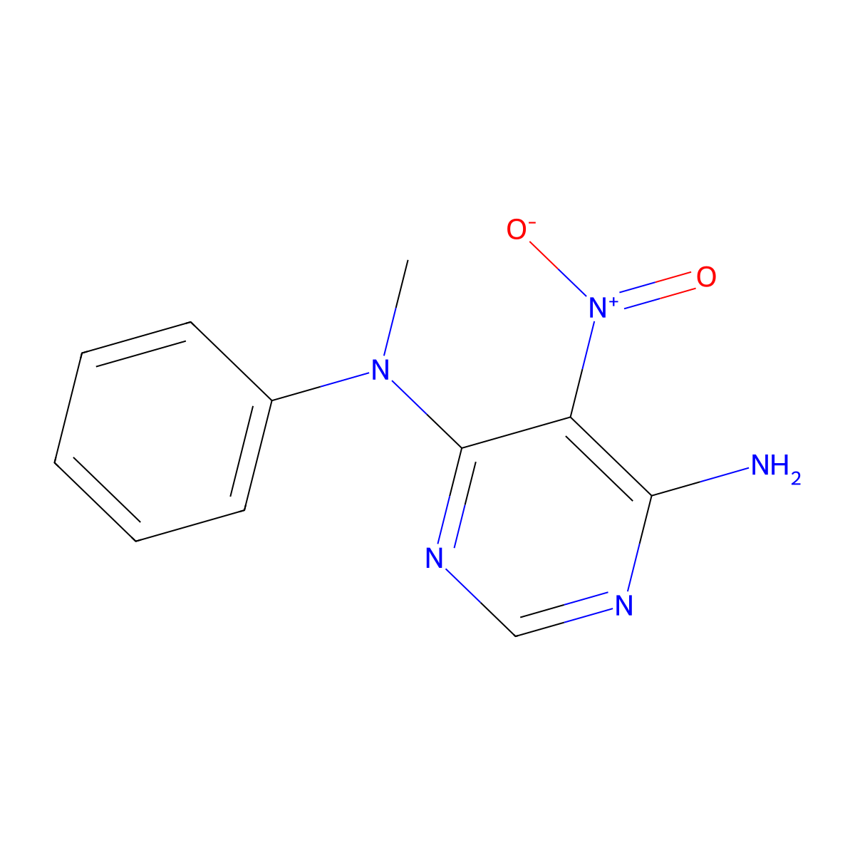 N4-methyl-5-nitro-N4-phenylpyrimidine-4,6-diamine molecular structure, CAS 450345-64-9