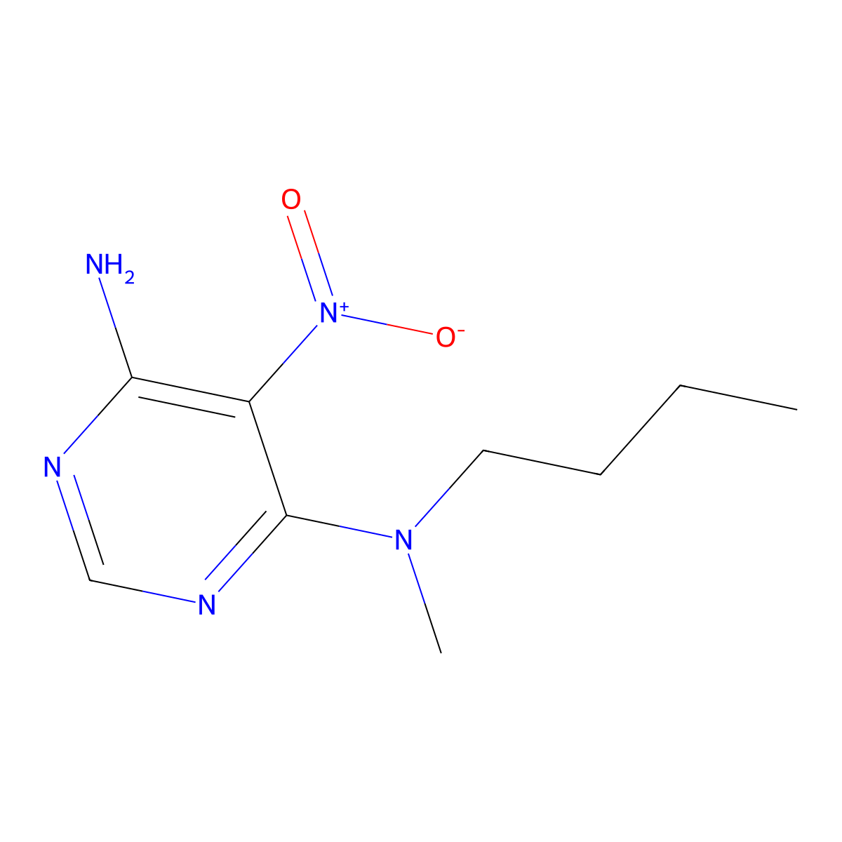 N4-butyl-N4-methyl-5-nitropyrimidine-4,6-diamine molecular structure, CAS 450345-67-2