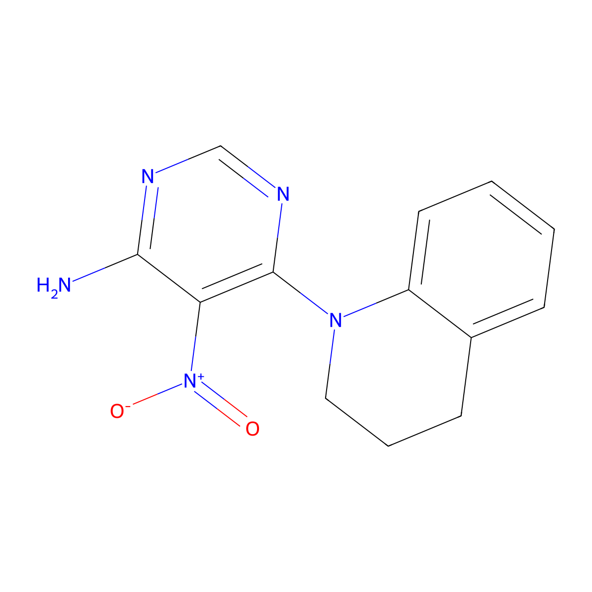 6-(3,4-dihydroquinolin-1(2H)-yl)-5-nitropyrimidin-4-amine molecular structure, CAS 450345-81-0
