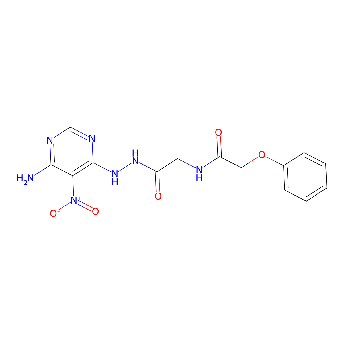 N-{[N'-(6-amino-5-nitropyrimidin-4-yl)hydrazinecarbonyl]methyl}-2-phenoxyacetamide molecular structure, CAS 450346-22-2