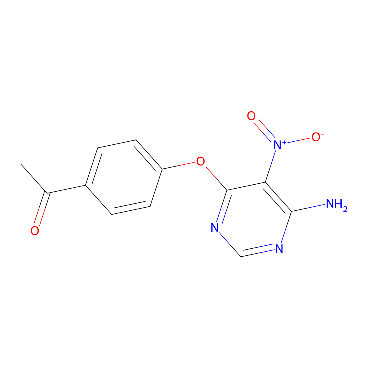 1-[4-(6-Amino-5-nitropyrimidin-4-yl)oxyphenyl]ethanone molecular structure, CAS 450346-31-3