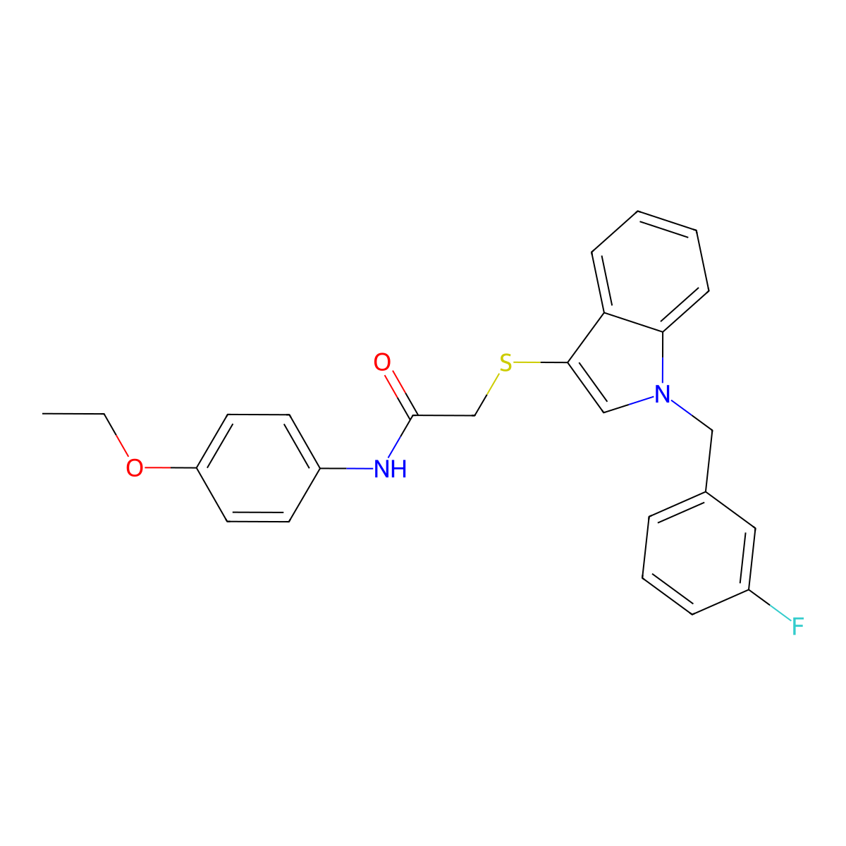 N-(4-ethoxyphenyl)-2-((1-(3-fluorobenzyl)-1H-indol-3-yl)thio)acetamide molecular structure, CAS 450347-15-6