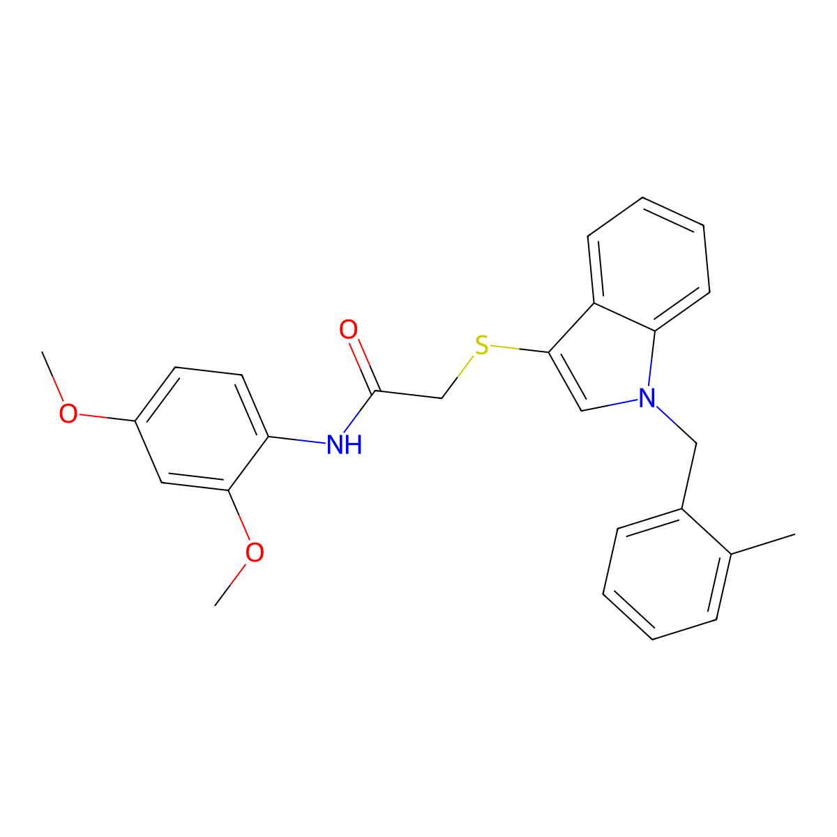 N-(2,4-dimethoxyphenyl)-2-((1-(2-methylbenzyl)-1H-indol-3-yl)thio)acetamide molecular structure, CAS 450347-50-9