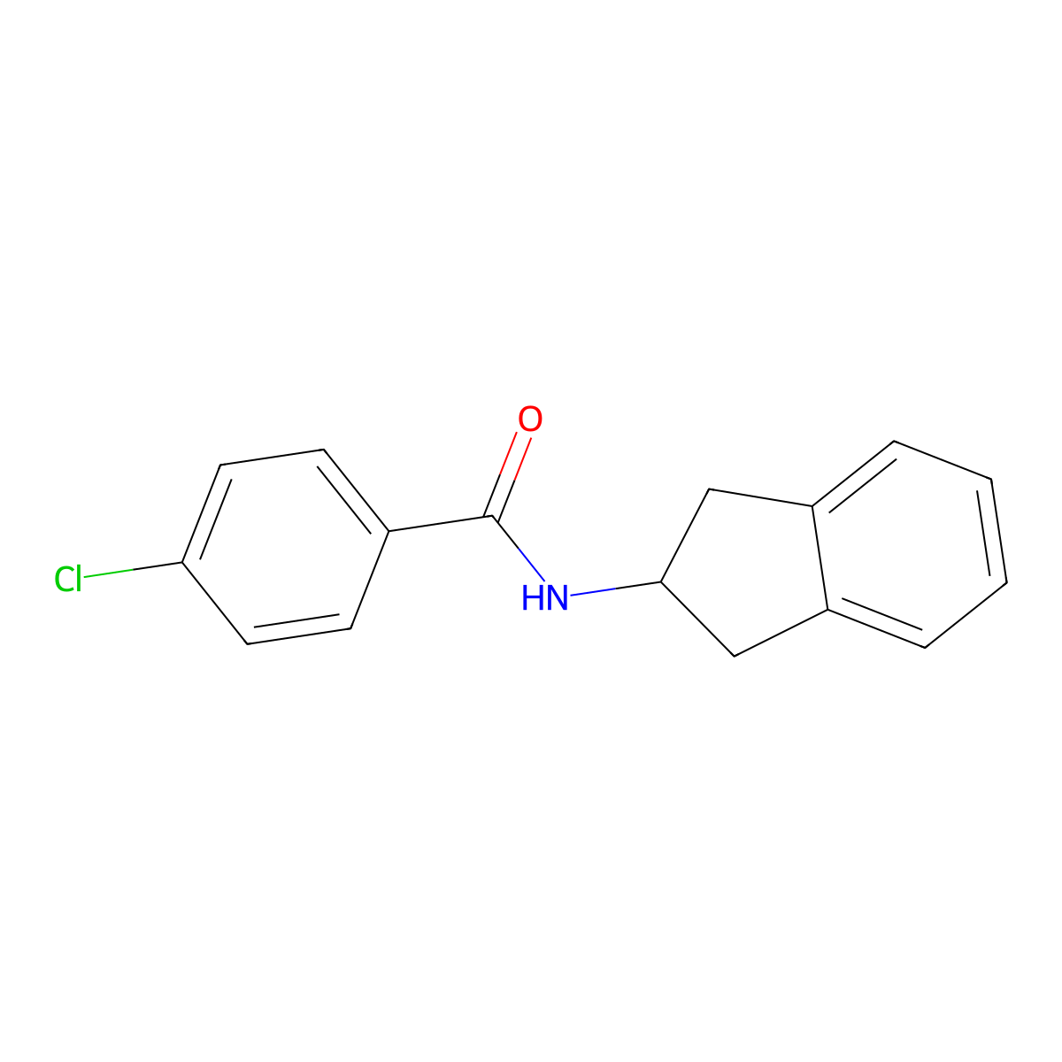 4-chloro-N-(2,3-dihydro-1H-inden-2-yl)benzamide molecular structure, CAS 450348-91-1