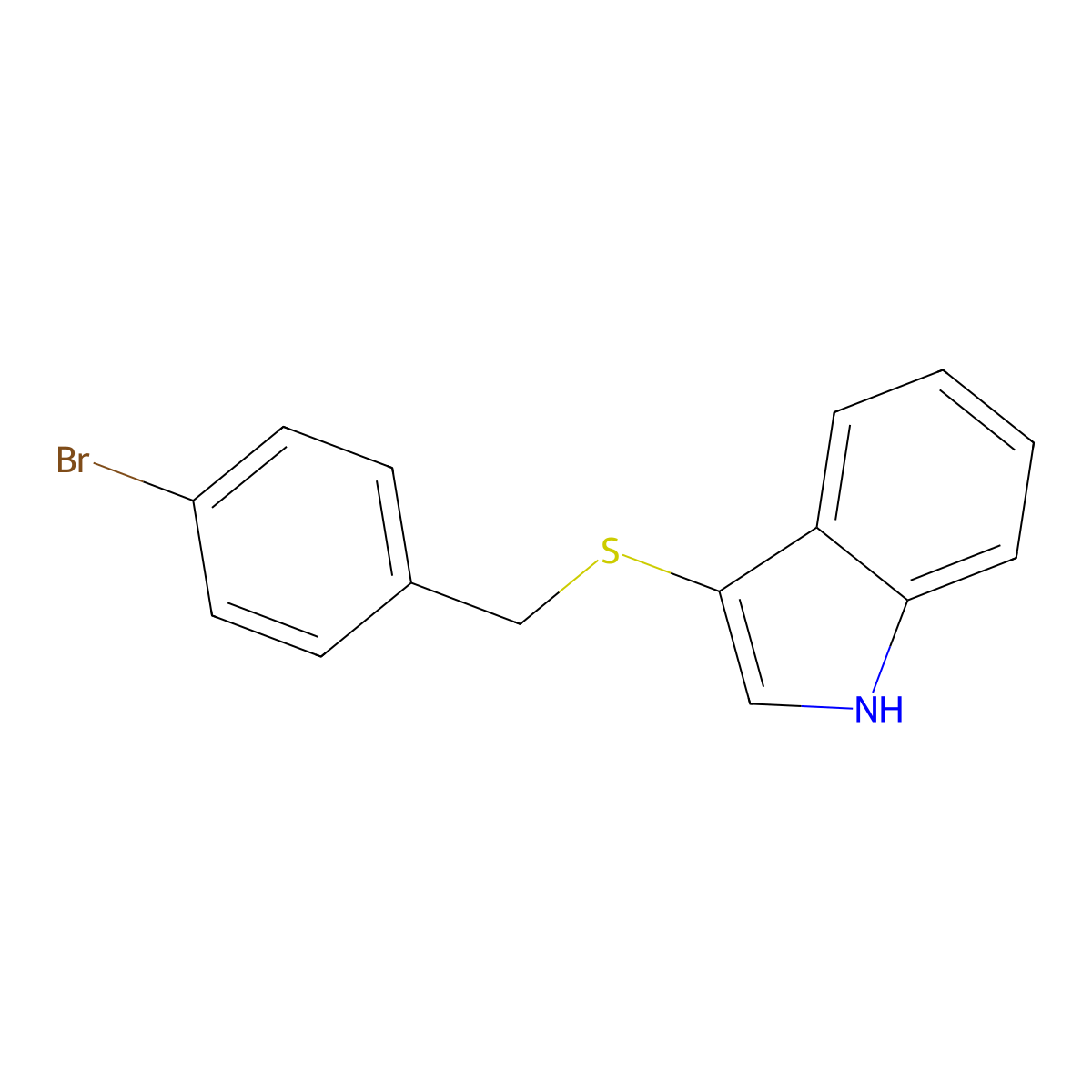 3-((4-bromobenzyl)thio)-1H-indole molecular structure, CAS 450351-45-8
