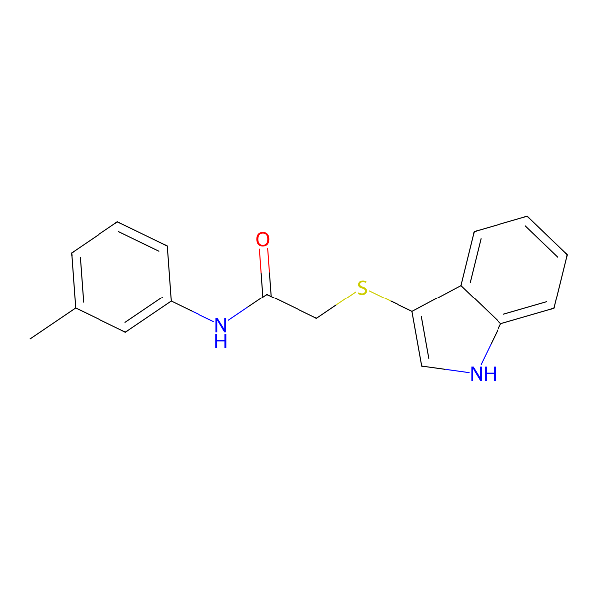 2-(1H-indol-3-ylsulfanyl)-N-(3-methylphenyl)acetamide molecular structure, CAS 450351-64-1