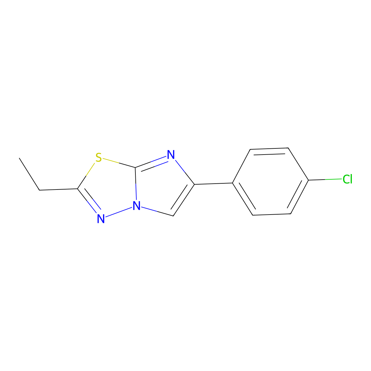 6-(4-Chlorophenyl)-2-ethylimidazo[2,1-b][1,3,4]thiadiazole molecular structure, CAS 450354-06-0