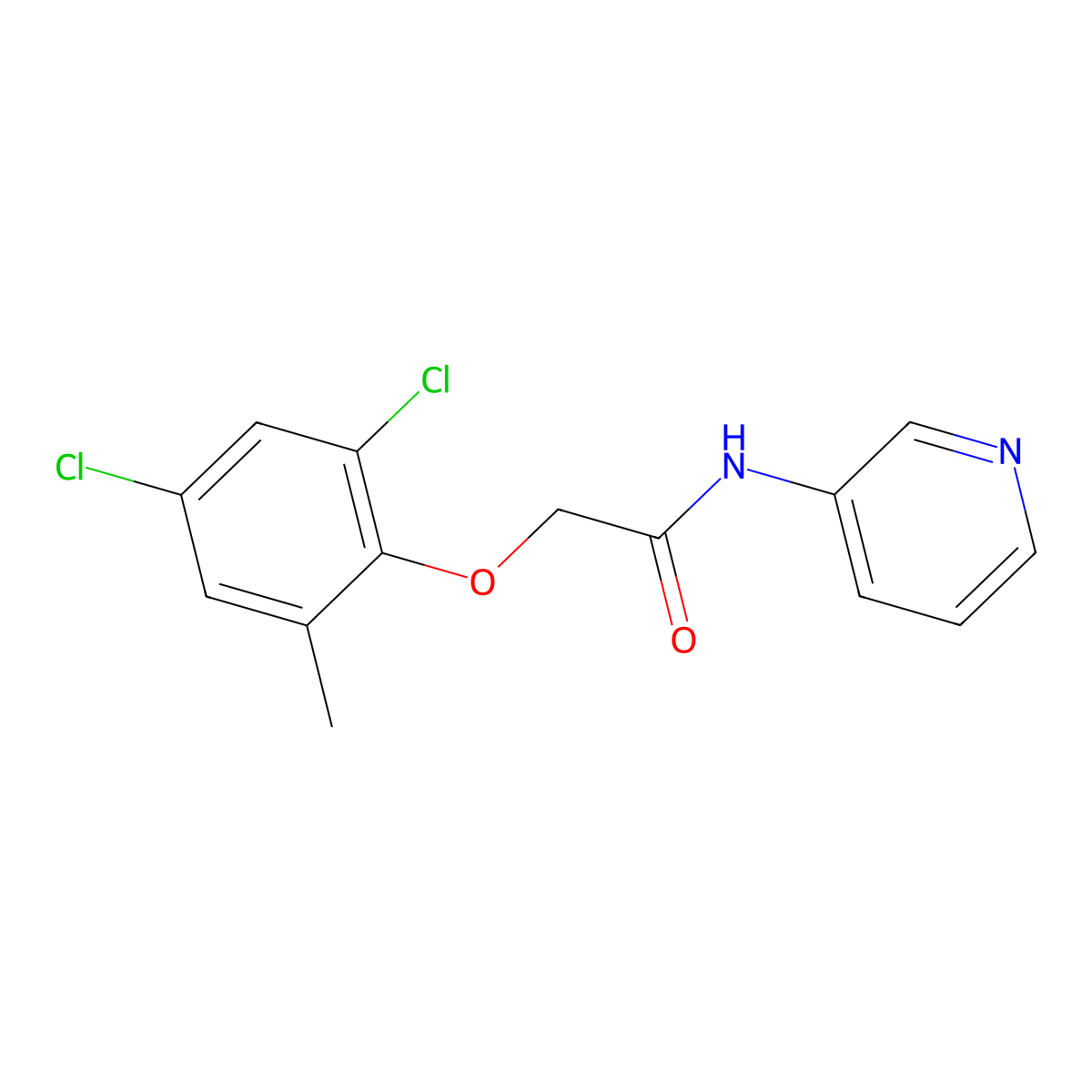 2-(2,4-dichloro-6-methylphenoxy)-N-pyridin-3-ylacetamide molecular structure, CAS 450355-28-9