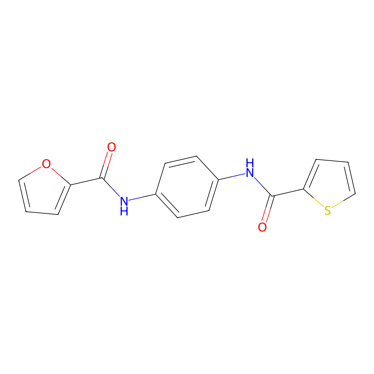 N-{4-[(2-thienylcarbonyl)amino]phenyl}-2-furamide molecular structure, CAS 450355-90-5