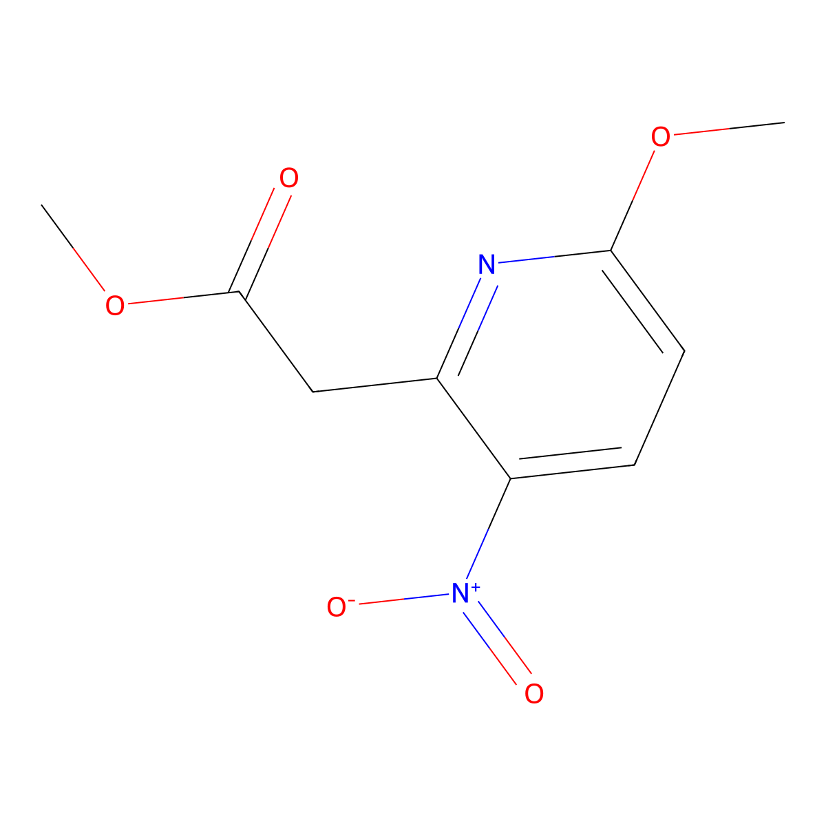 Methyl 6-methoxy-3-nitro-2-pyridineacetate molecular structure, CAS 450357-73-0