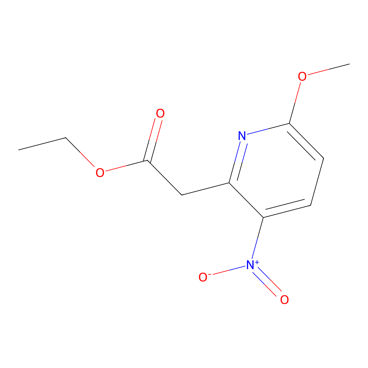 Ethyl 2-(6-methoxy-3-nitropyridin-2-yl)acetate molecular structure, CAS 450357-78-5