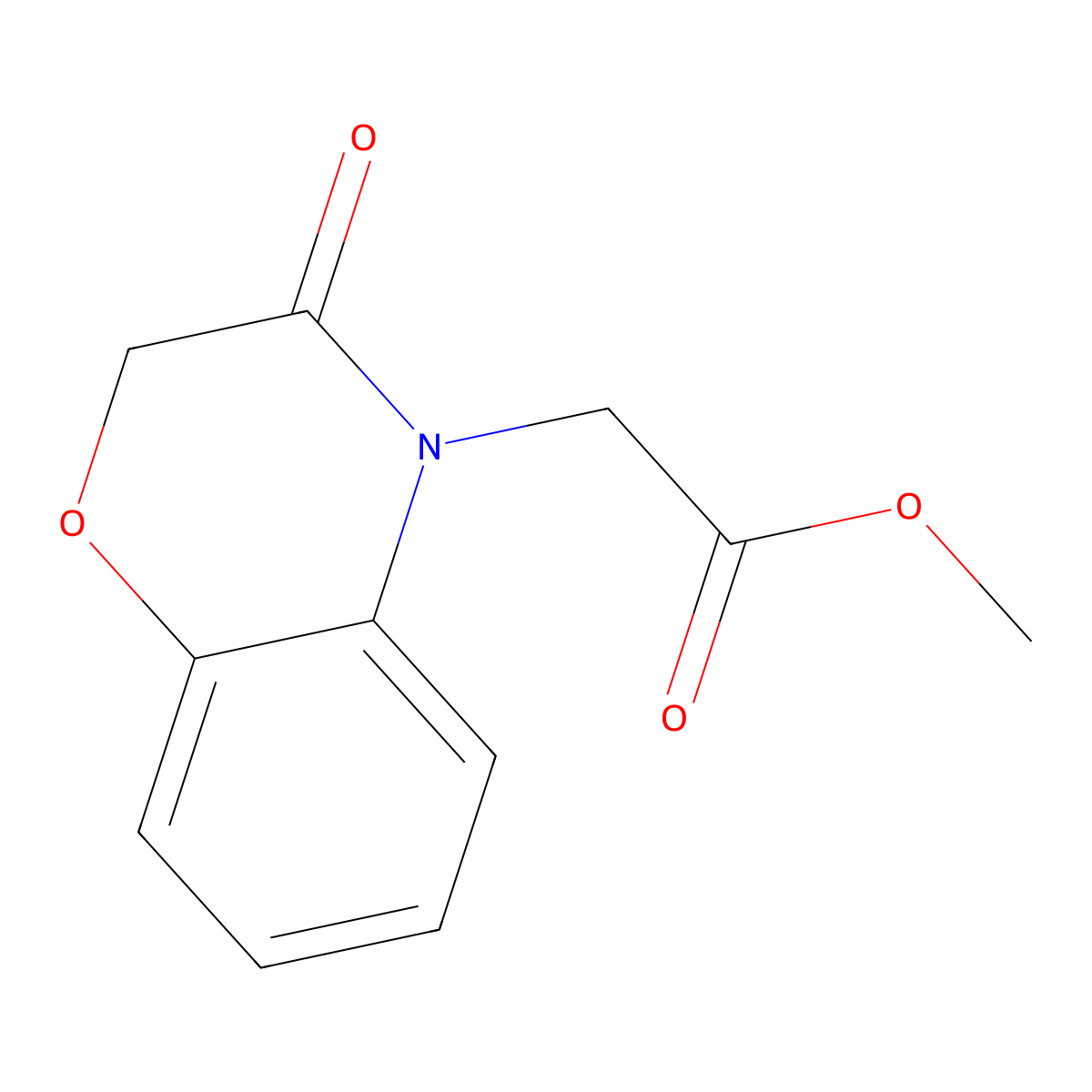 methyl (3-oxo-2,3-dihydro-4H-1,4-benzoxazin-4-yl)acetate molecular structure, CAS 450358-64-2