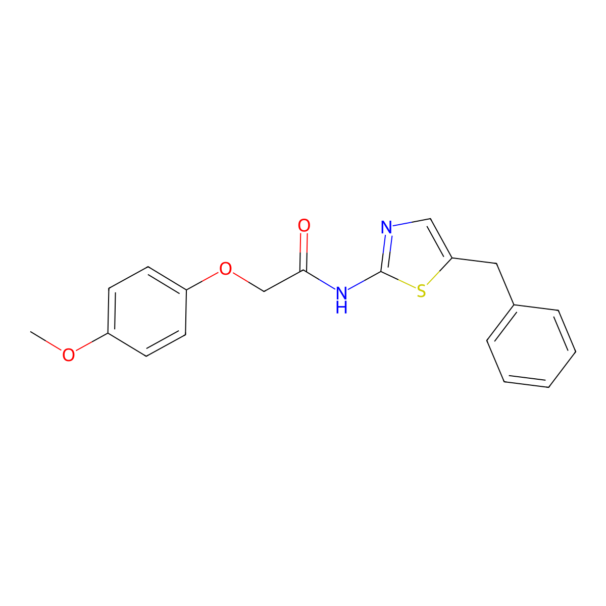 N-(5-benzyl-1,3-thiazol-2-yl)-2-(4-methoxyphenoxy)acetamide molecular structure, CAS 450362-33-1