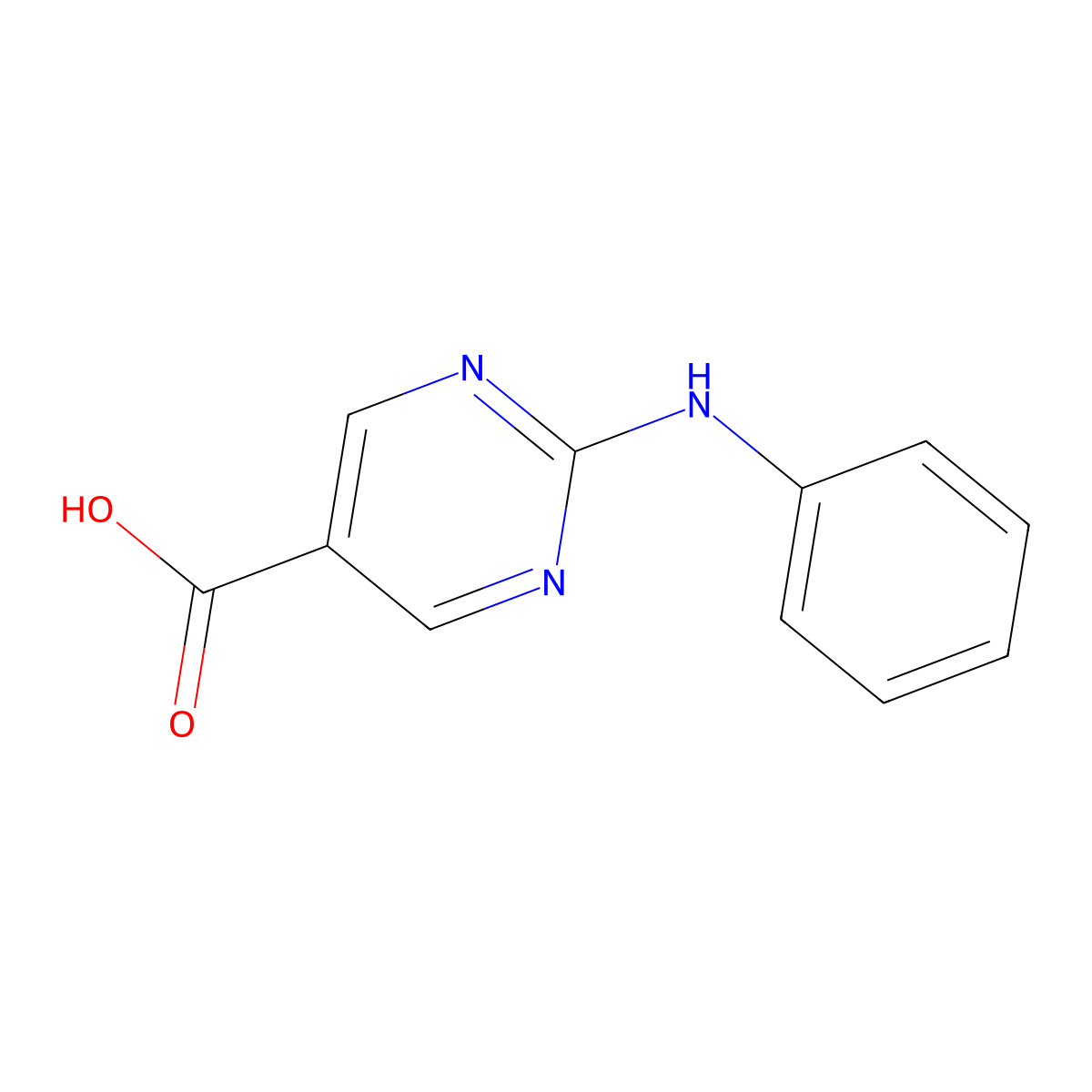 2-Anilinopyrimidine-5-carboxylic acid molecular structure, CAS 450368-25-9