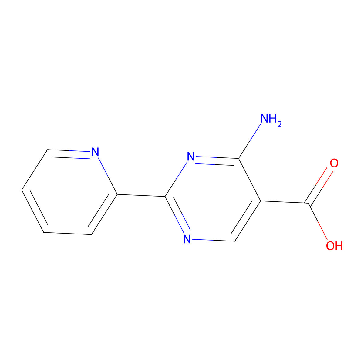 4-Amino-2-(2-pyridinyl)-5-pyrimidinecarboxylic acid molecular structure, CAS 450368-26-0