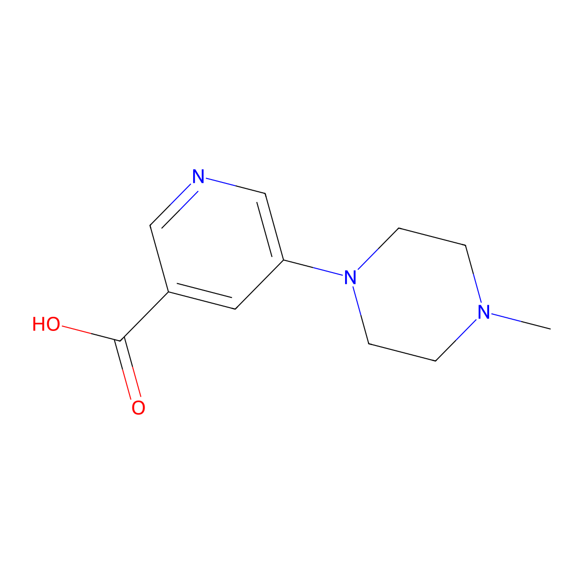 5-(4-methylpiperazin-1-yl)pyridine-3-carboxylic Acid molecular structure, CAS 450368-31-7