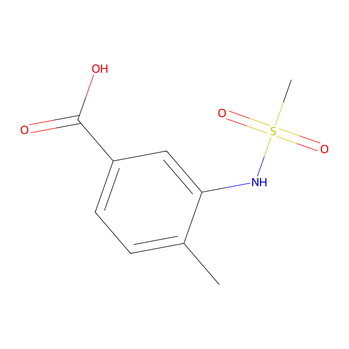 4-Methyl-3-[(methylsulfonyl)amino]benzoic acid molecular structure, CAS 450368-33-9