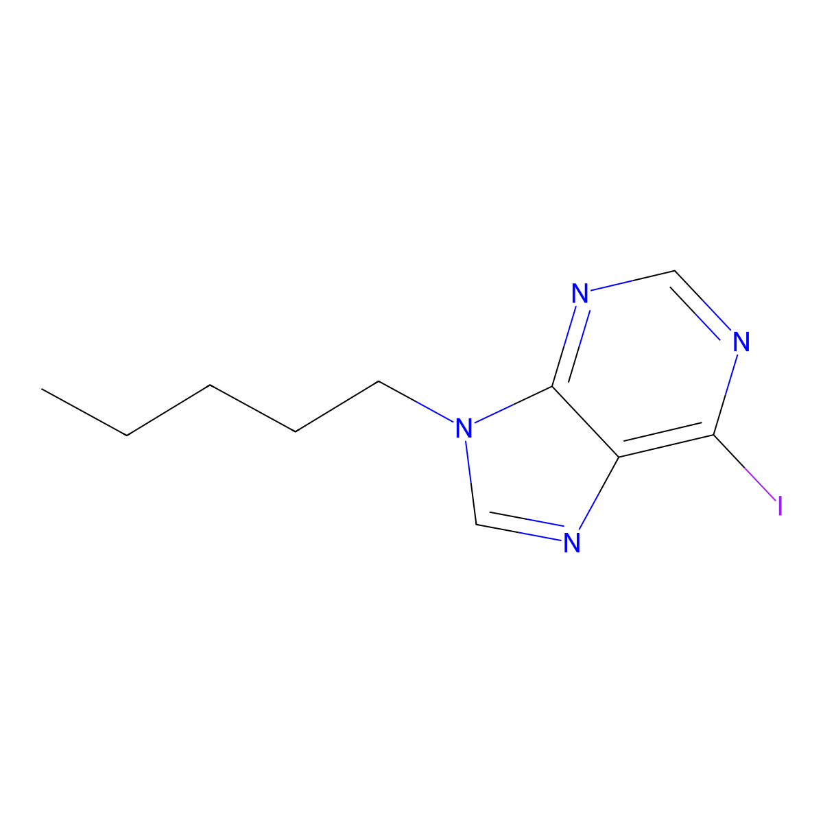 6-Iodo-9-pentyl-9H-purine molecular structure, CAS 450368-39-5