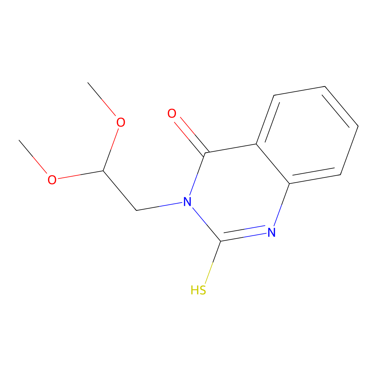 3-(2,2-dimethoxyethyl)-2-thioxo-2,3-dihydroquinazolin-4(1H)-one molecular structure, CAS 450371-58-1