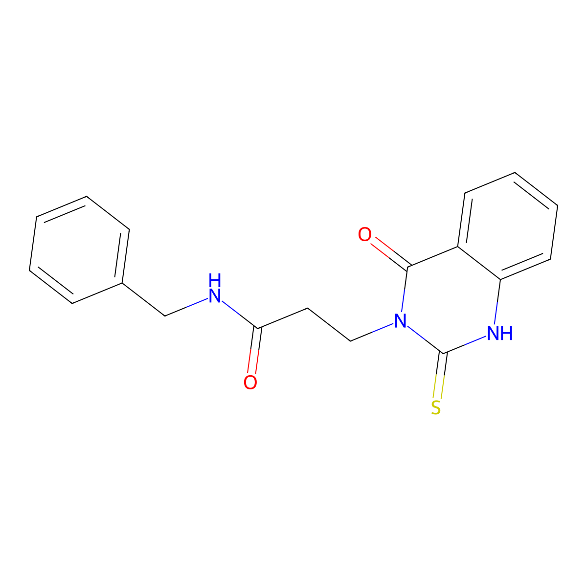 N-benzyl-3-(4-oxo-2-sulfanylidene-1H-quinazolin-3-yl)propanamide molecular structure, CAS 450371-65-0