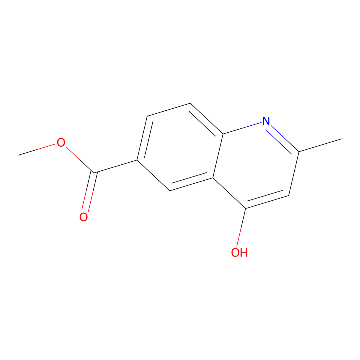 Methyl 4-hydroxy-2-methylquinoline-6-carboxylate molecular structure, CAS 450379-86-9