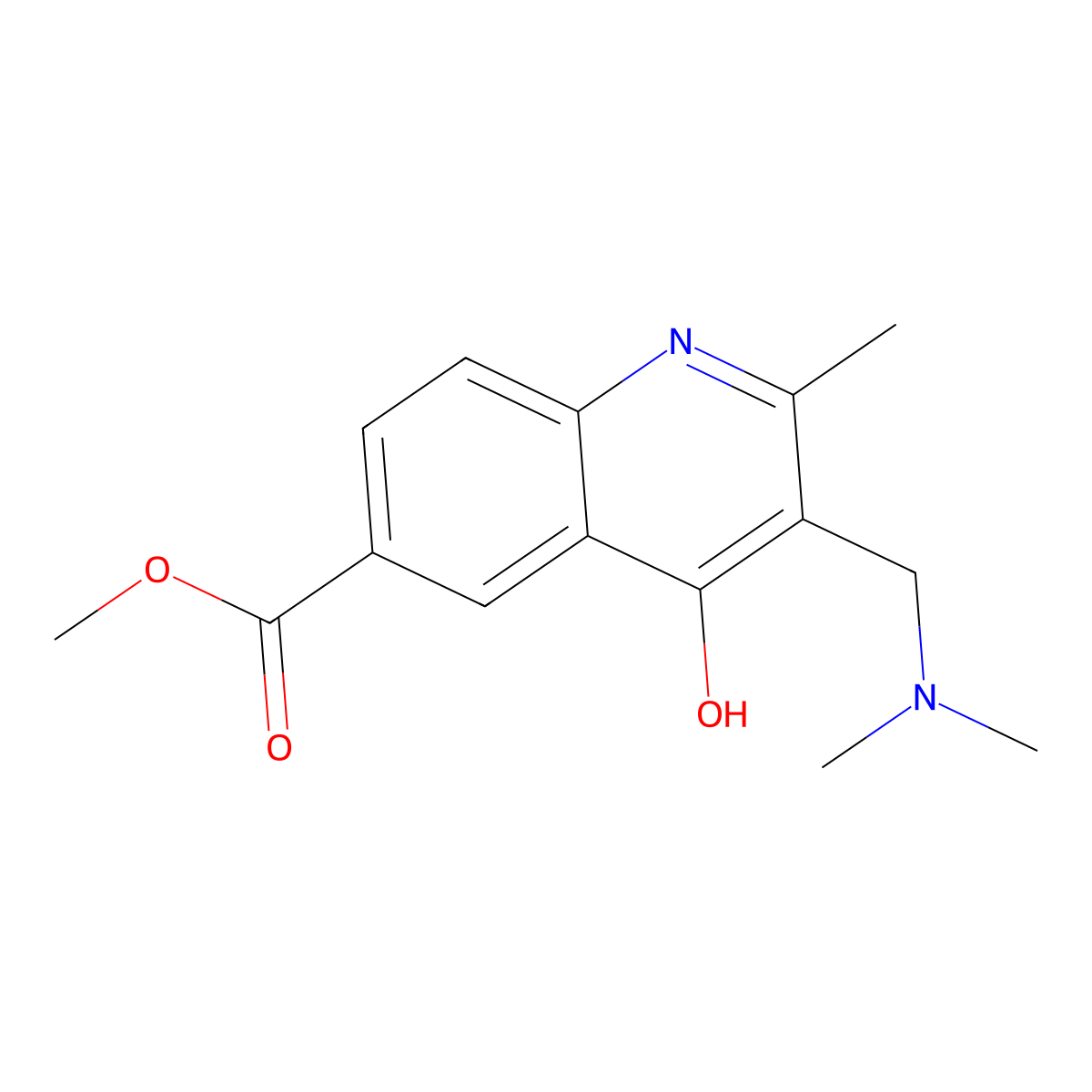 Methyl 3-[(dimethylamino)methyl]-4-hydroxy-2-methylquinoline-6-carboxylate molecular structure, CAS 450379-87-0