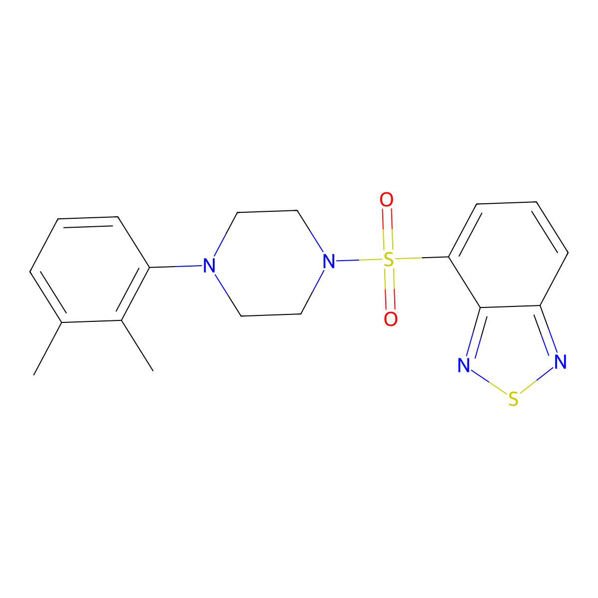 4-[4-(2,3-Dimethylphenyl)piperazin-1-yl]sulfonyl-2,1,3-benzothiadiazole molecular structure, CAS 450382-48-6