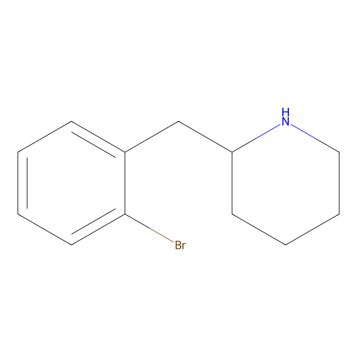 2-[(2-Bromophenyl)methyl]piperidine molecular structure, CAS 450387-28-7
