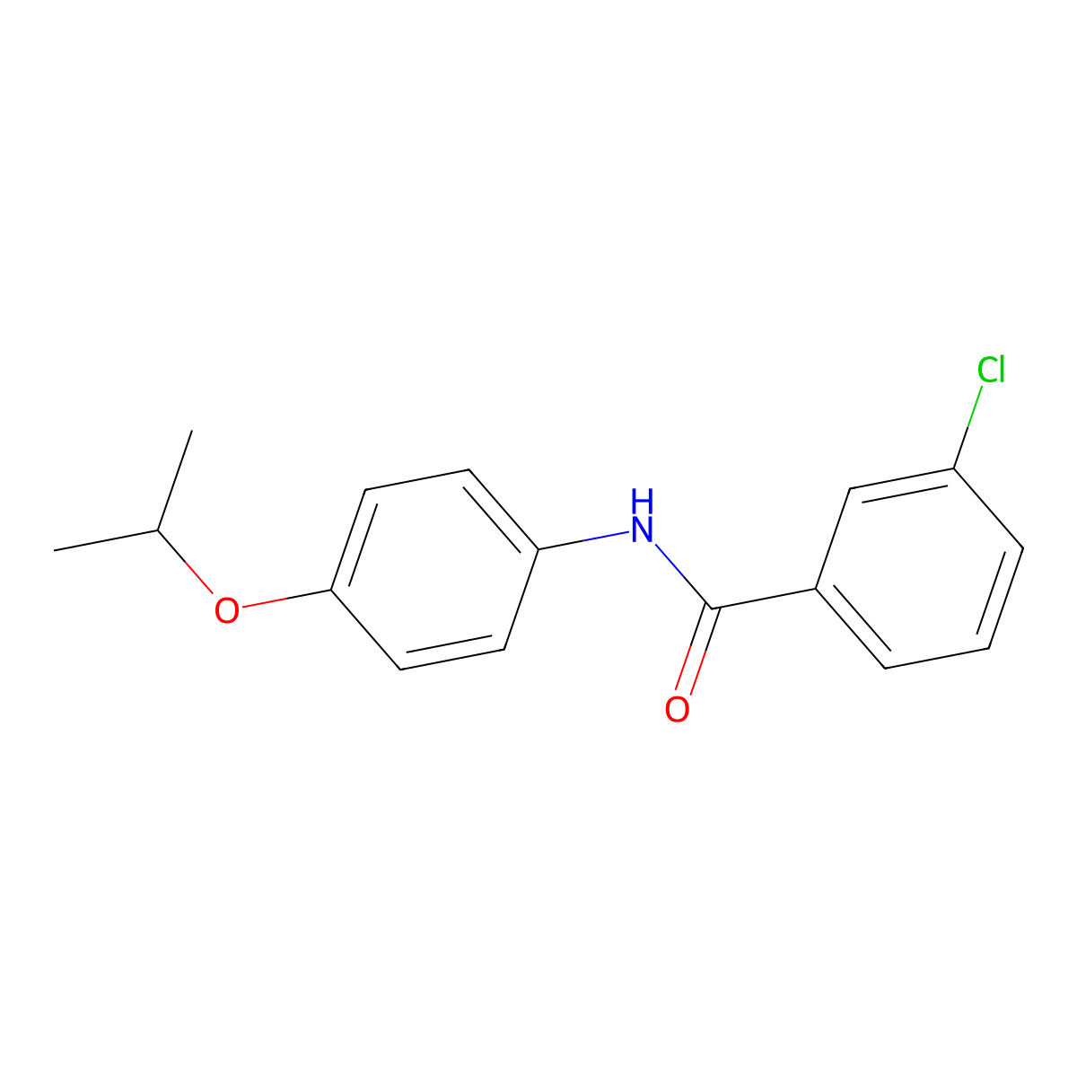 3-chloro-N-(4-isopropoxyphenyl)benzamide molecular structure, CAS 450390-51-9