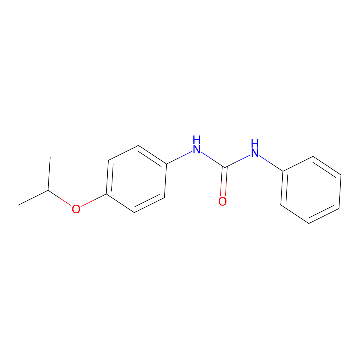 1-Phenyl-3-(4-propan-2-yloxyphenyl)urea molecular structure, CAS 450390-84-8