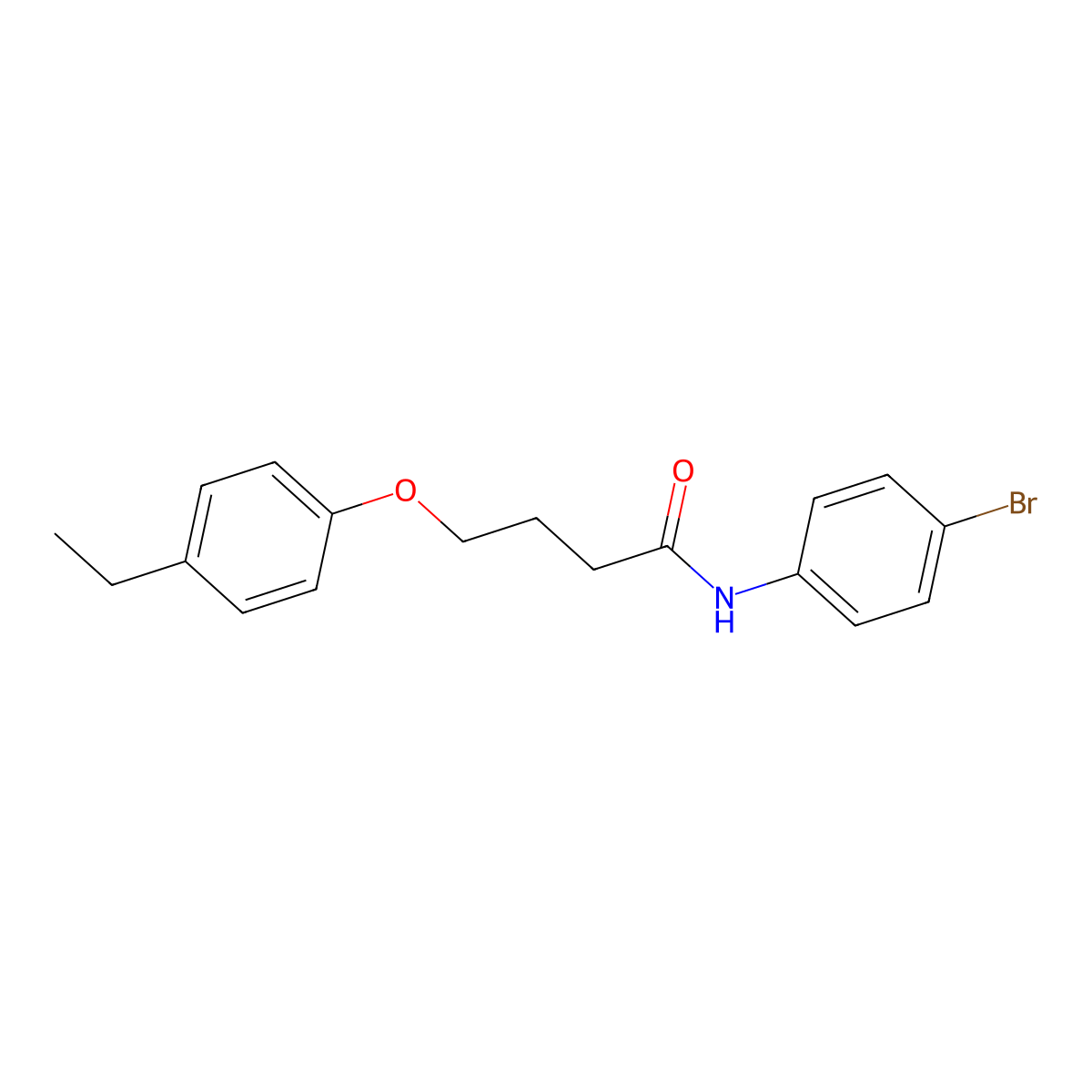 N-(4-bromophenyl)-4-(4-ethylphenoxy)butanamide molecular structure, CAS 450392-13-9