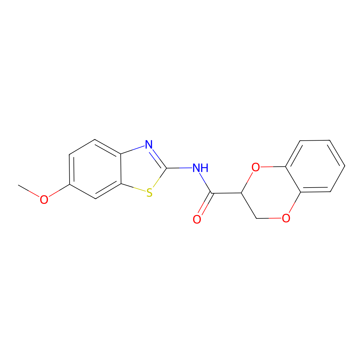 N-(6-methoxy-1,3-benzothiazol-2-yl)-2,3-dihydro-1,4-benzodioxine-3-carboxamide molecular structure, CAS 450392-20-8