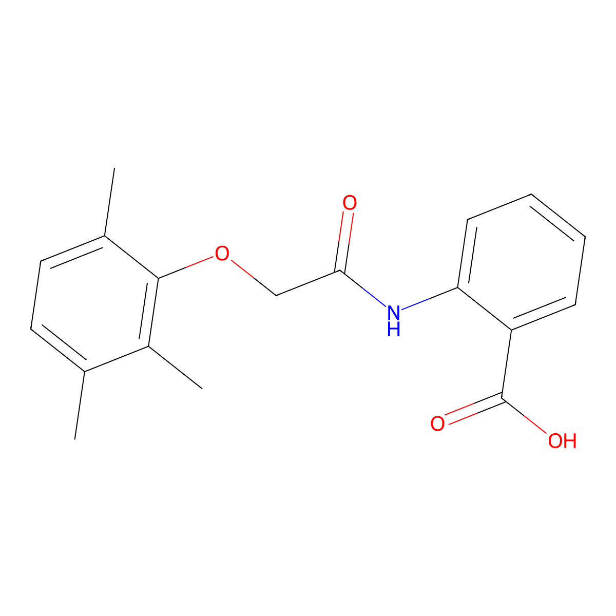 2-{[(2,3,6-Trimethylphenoxy)acetyl]amino}benzoic acid molecular structure, CAS 450392-75-3