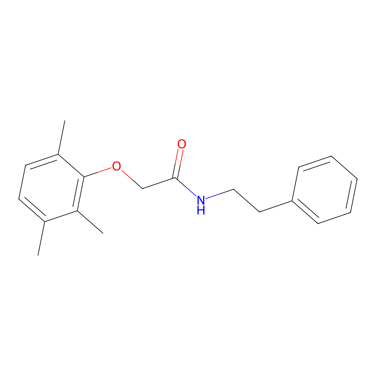 N-(2-phenylethyl)-2-(2,3,6-trimethylphenoxy)acetamide molecular structure, CAS 450393-04-1