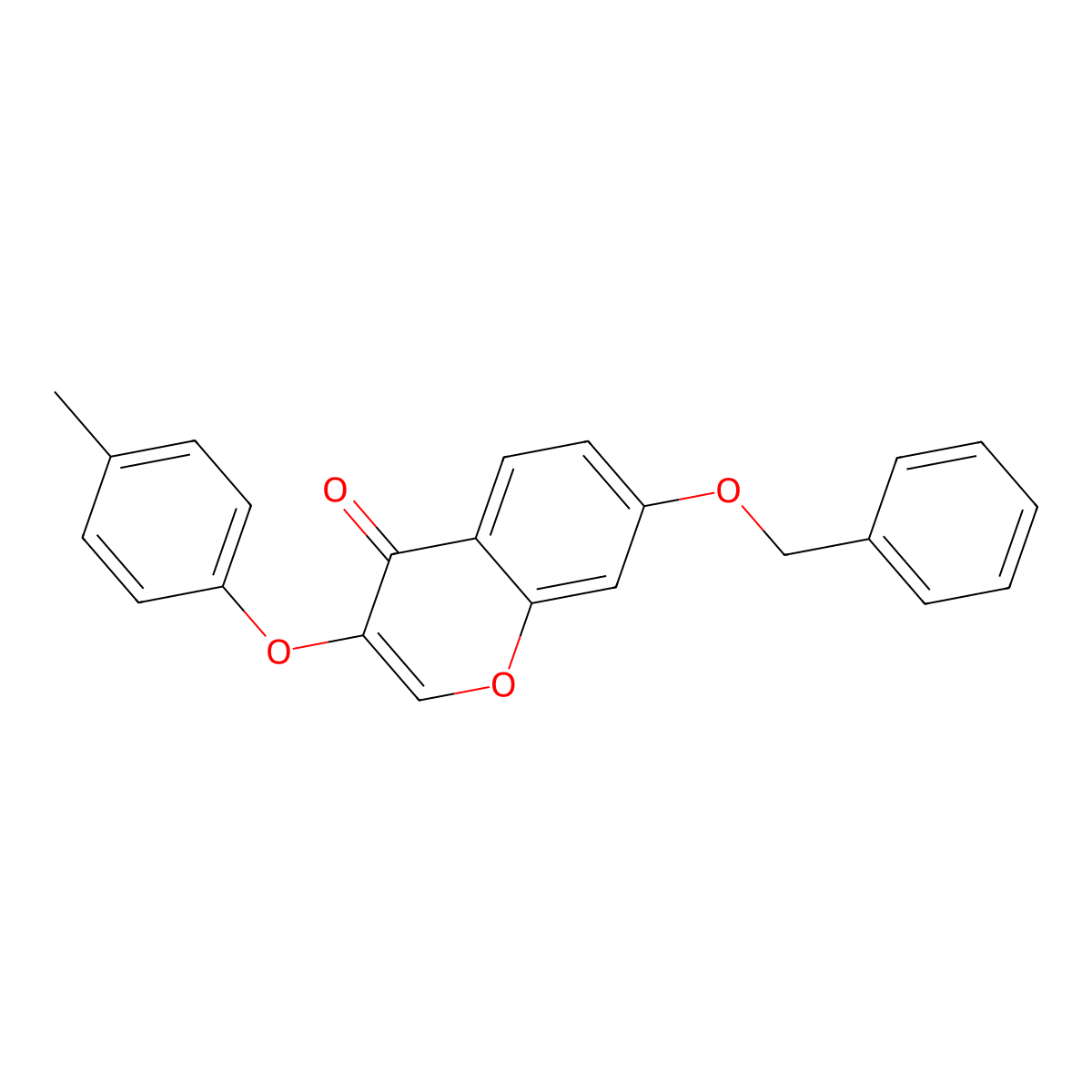3-(4-Methylphenoxy)-7-(phenylmethoxy)chromen-4-one molecular structure, CAS 450396-33-5