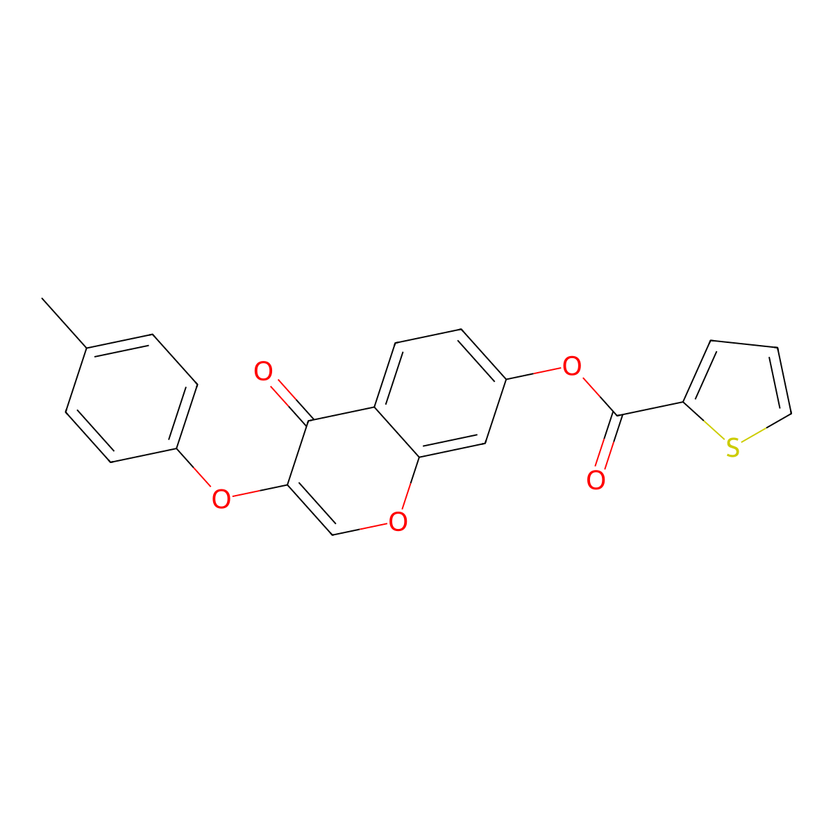 [3-(4-Methylphenoxy)-4-oxochromen-7-yl] thiophene-2-carboxylate molecular structure, CAS 450396-52-8