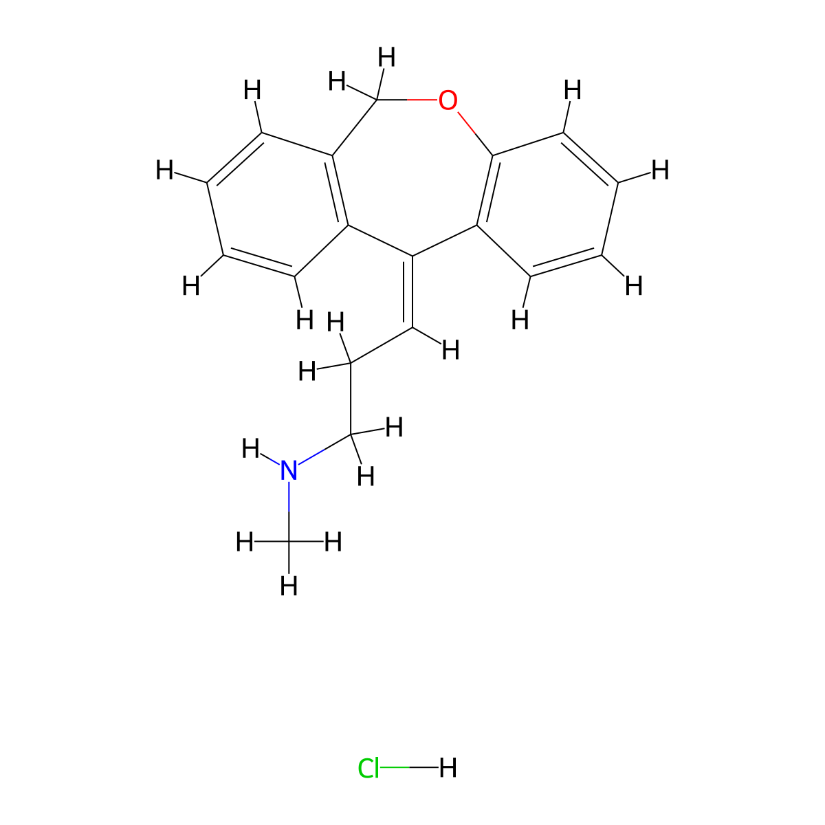 Desmethyldoxepin hydrochloride, (E)- molecular structure, CAS 4504-96-5