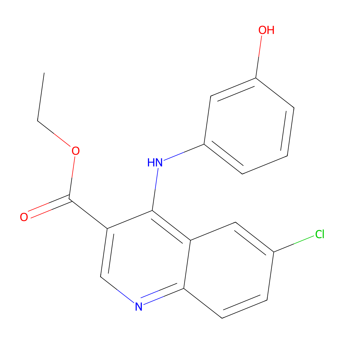 Ethyl 6-chloro-4-[(3-hydroxyphenyl)amino]quinoline-3-carboxylate molecular structure, CAS 450400-52-9