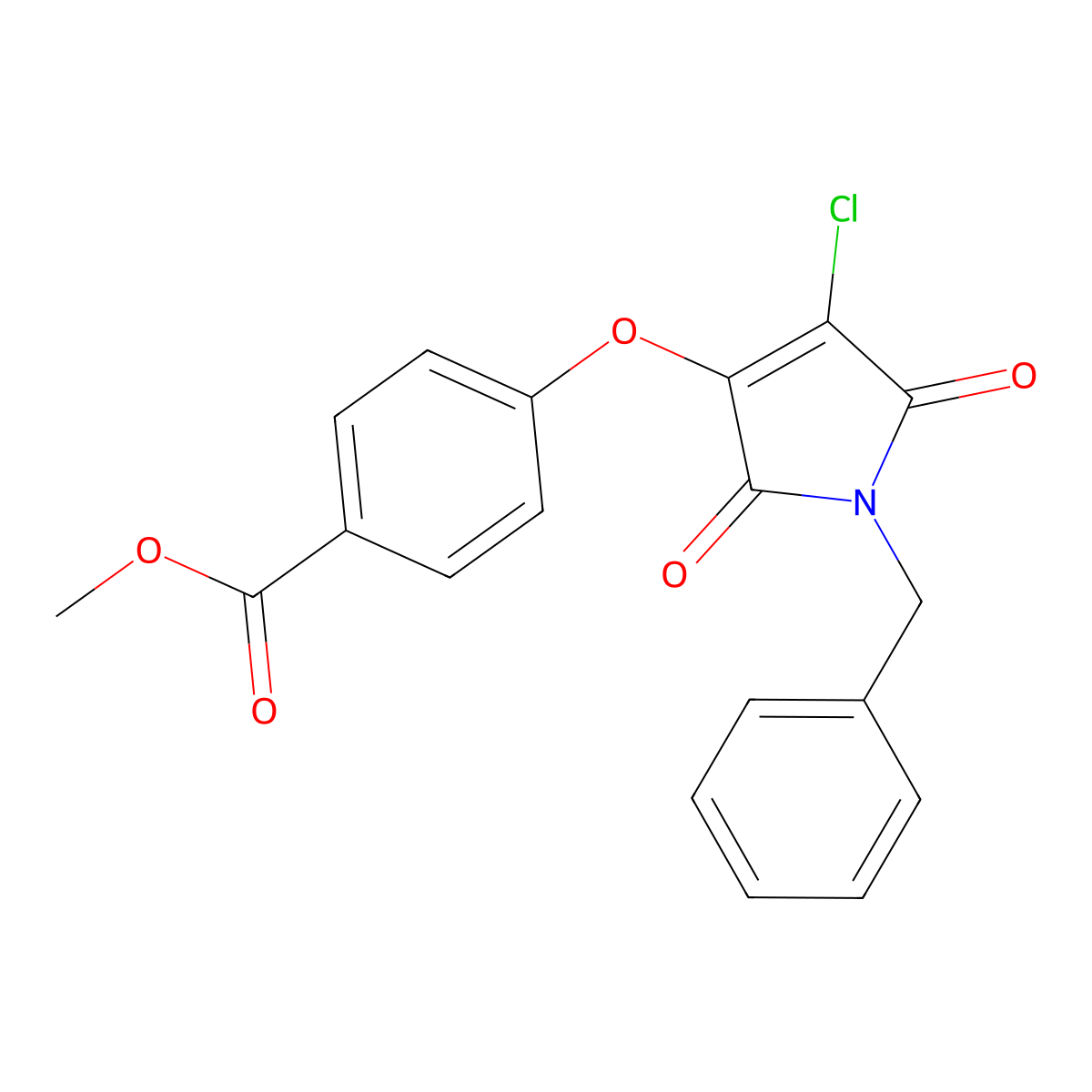 methyl 4-[(1-benzyl-4-chloro-2,5-dioxo-2,5-dihydro-1H-pyrrol-3-yl)oxy]benzoate molecular structure, CAS 450403-32-4